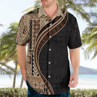 Samoa Siapo Motif and Tapa Pattern Half Style Hawaiian Shirt Beige Color LT03 - Polynesian Pride