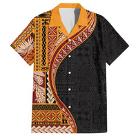 Samoa Siapo Motif and Tapa Pattern Half Style Hawaiian Shirt Yellow Color LT03 Yellow - Polynesian Pride