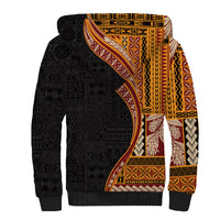 Samoa Siapo Motif and Tapa Pattern Half Style Sherpa Hoodie Yellow Color LT03 - Polynesian Pride