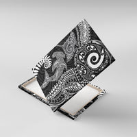 Aotearoa Maori Sea Animals Tribal Canvas Wall Art Manta Ray and Shark Moko Pattern Black Color LT03 With Frame Black - Polynesian Pride