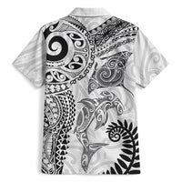 Aotearoa Maori Sea Animals Tribal Hawaiian Shirt Manta Ray and Shark Moko Pattern White Color LT03 - Polynesian Pride