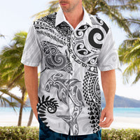 Aotearoa Maori Sea Animals Tribal Hawaiian Shirt Manta Ray and Shark Moko Pattern White Color LT03 - Polynesian Pride