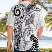 Aotearoa Maori Sea Animals Tribal Hawaiian Shirt Manta Ray and Shark Moko Pattern White Color LT03 - Polynesian Pride