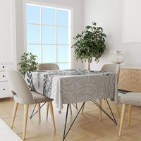 Aotearoa Maori Sea Animals Tribal Tablecloth Manta Ray and Shark Moko Pattern White Color