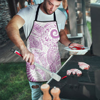 Aotearoa Maori Sea Animals Tribal Apron Manta Ray and Shark Moko Pattern Pink Color