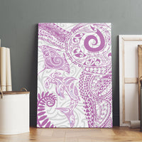 Aotearoa Maori Sea Animals Tribal Canvas Wall Art Manta Ray and Shark Moko Pattern Pink Color LT03 - Polynesian Pride