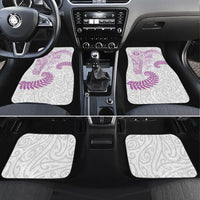 Aotearoa Maori Sea Animals Tribal Car Mats Manta Ray and Shark Moko Pattern Pink Color LT03 Set 4pcs Pink - Polynesian Pride