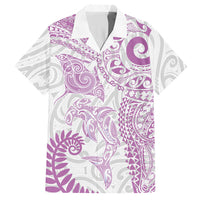 Aotearoa Maori Sea Animals Tribal Hawaiian Shirt Manta Ray and Shark Moko Pattern Pink Color LT03 Pink - Polynesian Pride