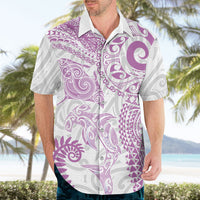 Aotearoa Maori Sea Animals Tribal Hawaiian Shirt Manta Ray and Shark Moko Pattern Pink Color LT03 - Polynesian Pride