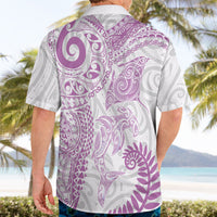 Aotearoa Maori Sea Animals Tribal Hawaiian Shirt Manta Ray and Shark Moko Pattern Pink Color LT03 - Polynesian Pride