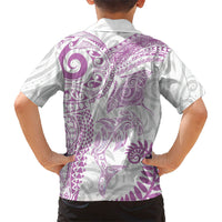 Aotearoa Maori Sea Animals Tribal Hawaiian Shirt Manta Ray and Shark Moko Pattern Pink Color LT03 - Polynesian Pride