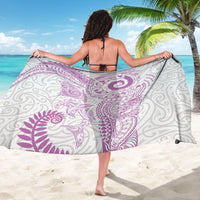 Aotearoa Maori Sea Animals Tribal Sarong Manta Ray and Shark Moko Pattern Pink Color