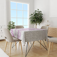 Aotearoa Maori Sea Animals Tribal Tablecloth Manta Ray and Shark Moko Pattern Pink Color