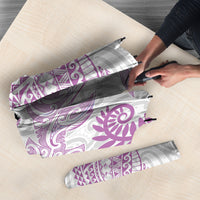 Aotearoa Maori Sea Animals Tribal Umbrella Manta Ray and Shark Moko Pattern Pink Color LT03 - Polynesian Pride
