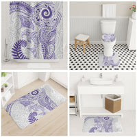 Aotearoa Maori Sea Animals Tribal Bathroom Set Manta Ray and Shark Moko Pattern Purple Color