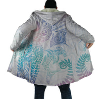 Aotearoa Maori Sea Animals Tribal Cloak Manta Ray and Shark Moko Pattern Sweet Pastel
