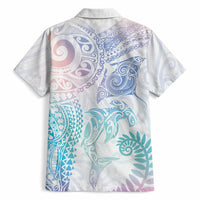 Aotearoa Maori Sea Animals Tribal Hawaiian Shirt Manta Ray and Shark Moko Pattern Sweet Pastel LT03 - Polynesian Pride