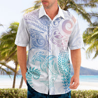 Aotearoa Maori Sea Animals Tribal Hawaiian Shirt Manta Ray and Shark Moko Pattern Sweet Pastel LT03 - Polynesian Pride