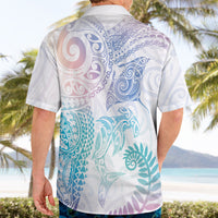 Aotearoa Maori Sea Animals Tribal Hawaiian Shirt Manta Ray and Shark Moko Pattern Sweet Pastel LT03 - Polynesian Pride