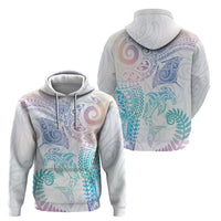Aotearoa Maori Sea Animals Tribal Hoodie Manta Ray and Shark Moko Pattern Sweet Pastel LT03 - Polynesian Pride