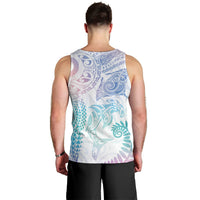 Aotearoa Maori Sea Animals Tribal Men Tank Top Manta Ray and Shark Moko Pattern Sweet Pastel