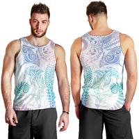 Aotearoa Maori Sea Animals Tribal Men Tank Top Manta Ray and Shark Moko Pattern Sweet Pastel