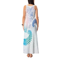 Aotearoa Maori Sea Animals Tribal Tank Maxi Dress Manta Ray and Shark Moko Pattern Sweet Pastel
