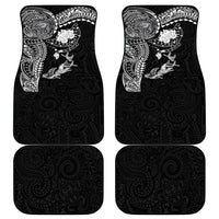 Hawaiian Manta Ray Tribal Car Mats Polynesian Art Motifs Black Color