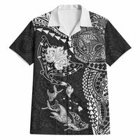 Hawaiian Manta Ray Tribal Hawaiian Shirt Polynesian Art Motifs Black Color LT03 Black - Polynesian Pride