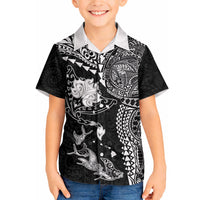 Hawaiian Manta Ray Tribal Hawaiian Shirt Polynesian Art Motifs Black Color LT03 - Polynesian Pride