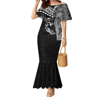 Hawaiian Manta Ray Tribal Mermaid Dress Polynesian Art Motifs Black Color LT03 Women Black - Polynesian Pride