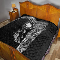 Hawaiian Manta Ray Tribal Quilt Polynesian Art Motifs Black Color