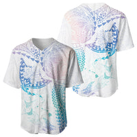 Hawaiian Manta Ray Tribal Baseball Jersey Polynesian Art Motifs Sweet Pastel