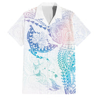 Hawaiian Manta Ray Tribal Family Matching Tank Maxi Dress and Hawaiian Shirt Polynesian Art Motifs Sweet Pastel LT03 Dad's Shirt - Short Sleeve Multicolor - Polynesian Pride