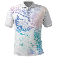 Hawaiian Manta Ray Tribal Polo Shirt Polynesian Art Motifs Sweet Pastel LT03 Multicolor - Polynesian Pride
