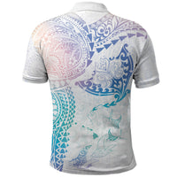 Hawaiian Manta Ray Tribal Polo Shirt Polynesian Art Motifs Sweet Pastel LT03 - Polynesian Pride