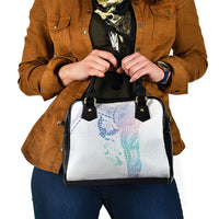 Hawaiian Manta Ray Tribal Shoulder Handbag Polynesian Art Motifs Sweet Pastel