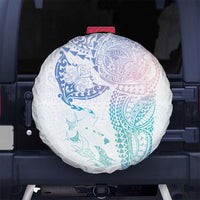 Hawaiian Manta Ray Tribal Spare Tire Cover Polynesian Art Motifs Sweet Pastel