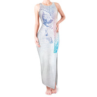 Hawaiian Manta Ray Tribal Tank Maxi Dress Polynesian Art Motifs Sweet Pastel LT03 Women Multicolor - Polynesian Pride