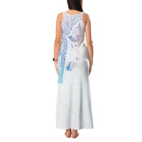 Hawaiian Manta Ray Tribal Tank Maxi Dress Polynesian Art Motifs Sweet Pastel LT03 - Polynesian Pride