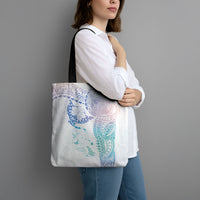 Hawaiian Manta Ray Tribal Tote Bag Polynesian Art Motifs Sweet Pastel LT03 - Polynesian Pride