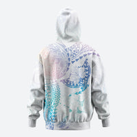 Hawaiian Manta Ray Tribal Zip Hoodie Polynesian Art Motifs Sweet Pastel LT03 - Polynesian Pride