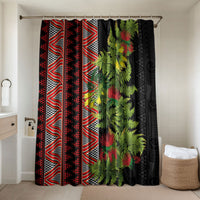 Maori Tukutuku Bathroom Set with Ferns Pohutukawa and Kowhai Tribal Moko Patterns LT03 Shower Curtain Only Multicolor - Polynesian Pride
