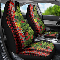 Maori Tukutuku Car Seat Cover with Ferns Pohutukawa and Kowhai Tribal Moko Patterns LT03 - Polynesian Pride