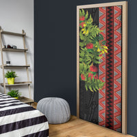Maori Tukutuku Door Cover with Ferns Pohutukawa and Kowhai Tribal Moko Patterns LT03 - Polynesian Pride