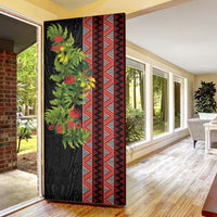 Maori Tukutuku Door Cover with Ferns Pohutukawa and Kowhai Tribal Moko Patterns LT03 - Polynesian Pride