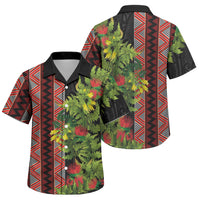 Maori Tukutuku Family Matching Short Sleeve Bodycon Dress and Hawaiian Shirt with Ferns Pohutukawa and Kowhai Tribal Moko Patterns LT03 Son's Shirt Multicolor - Polynesian Pride