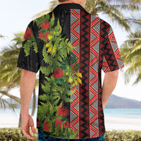 Maori Tukutuku Hawaiian Shirt with Ferns Pohutukawa and Kowhai Tribal Moko Patterns LT03 - Polynesian Pride
