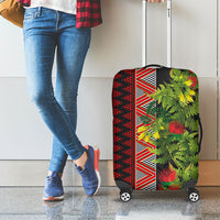 Maori Tukutuku Luggage Cover with Ferns Pohutukawa and Kowhai Tribal Moko Patterns LT03 - Polynesian Pride