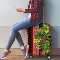 Maori Tukutuku Luggage Cover with Ferns Pohutukawa and Kowhai Tribal Moko Patterns LT03 - Polynesian Pride